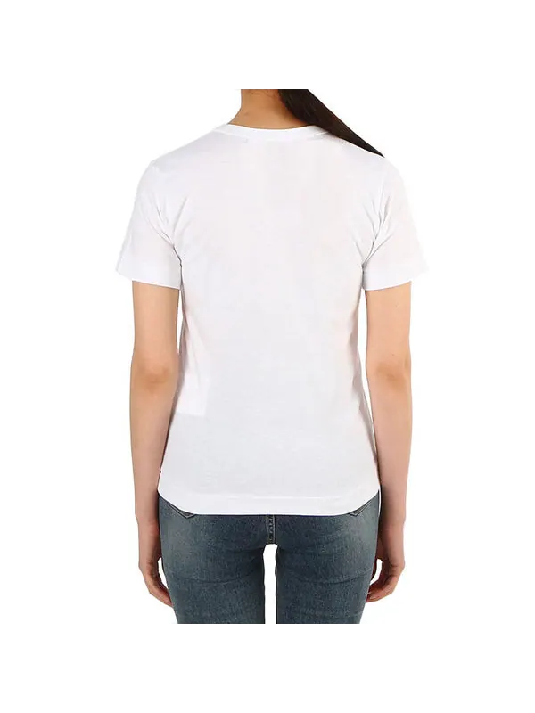 Футболка half heart logo tee 'white red' Comme Des Garcons Play — изображение 4 из 4, белый