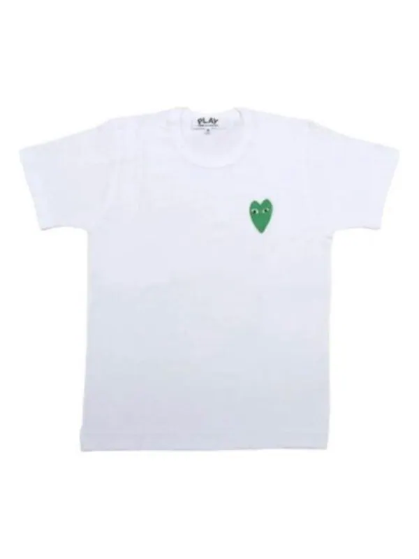 Футболка basic t-shirt green heart 'white' Comme Des Garcons Play — изображение 1 из 1, белый