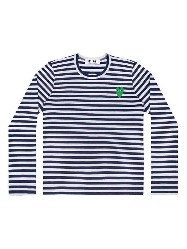 Футболка stripe long sleeves tee 'blue white green' Comme Des Garcons Play — изображение 1 из 4, мульти