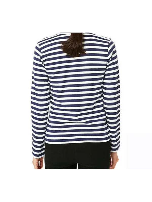 Футболка stripe long sleeves tee 'blue white green' Comme Des Garcons Play — изображение 4 из 4, мульти