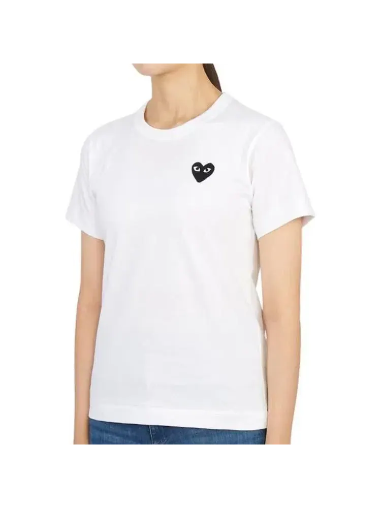Футболка COMME des GARCONS PLAY FW25 с черным сердцем — изображение 3 из 5, белый