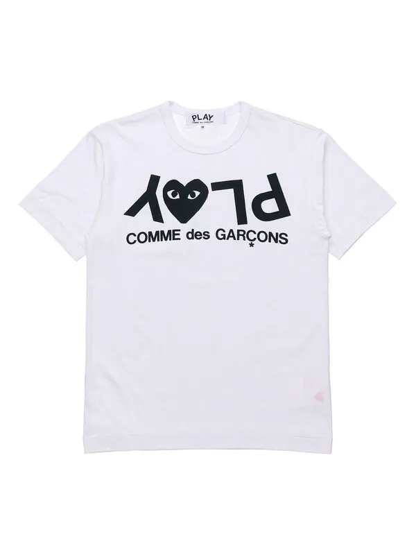 Футболка inverted text t-shirt 'white' Comme Des Garcons Play — изображение 1 из 4, белый