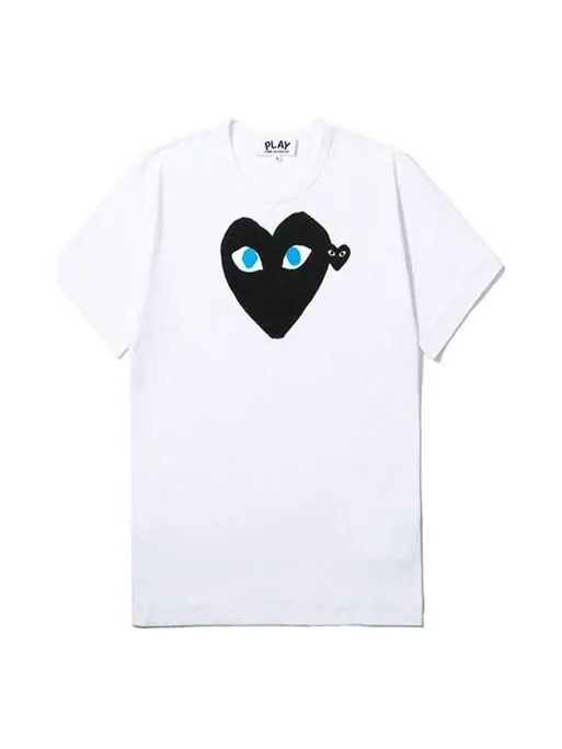 Футболка emblem heart t-shirt 'white' Comme Des Garcons Play — изображение 1 из 1, белый/черный