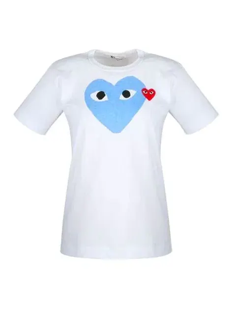 Футболка COMME des GARCONS FW25 PLAY с цветным сердцем, белая Comme Des Garcons Play — изображение 1 из 7, белый