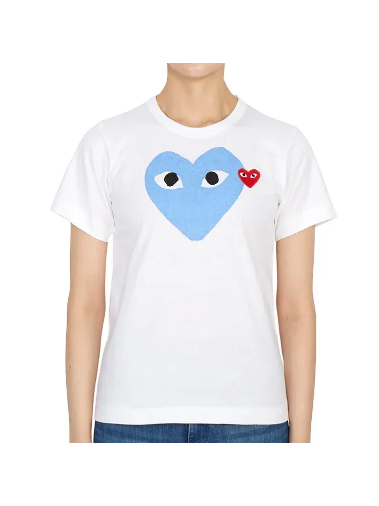 Футболка COMME des GARCONS FW25 PLAY с цветным сердцем, белая Comme Des Garcons Play — изображение 4 из 7, белый