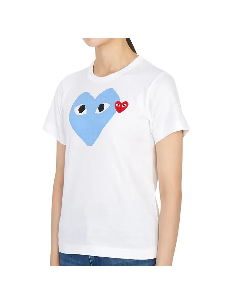Футболка COMME des GARCONS FW25 PLAY с цветным сердцем, белая Comme Des Garcons Play — изображение 5 из 7, белый