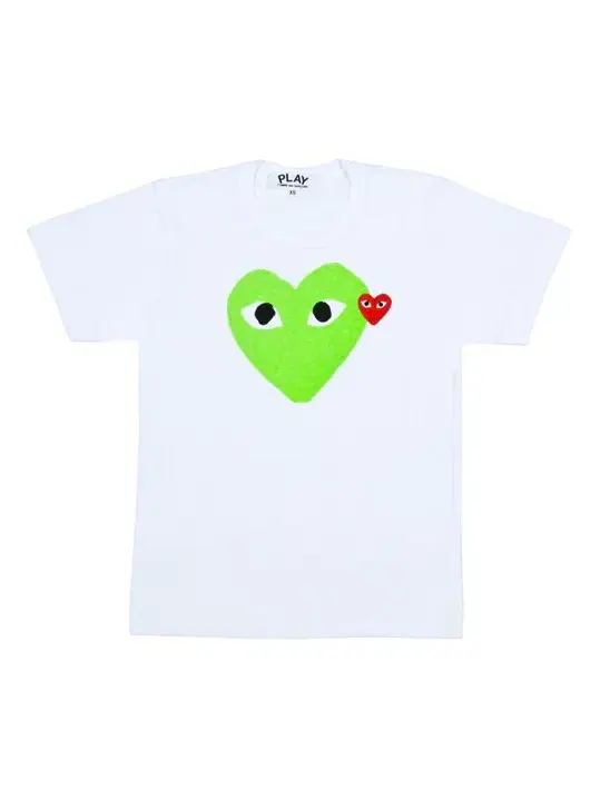 Футболка COMME des GARCONS PLAY FW25 с сердечком — изображение 1 из 4, белый