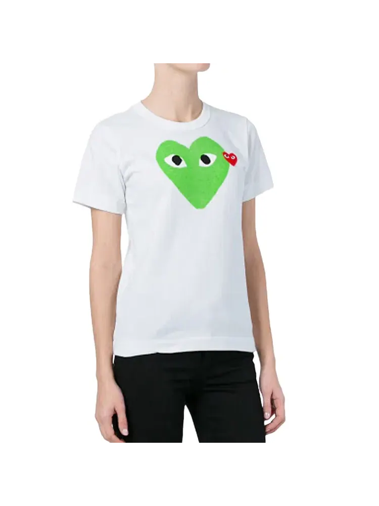 Футболка COMME des GARCONS PLAY FW25 с сердечком — изображение 3 из 4, белый