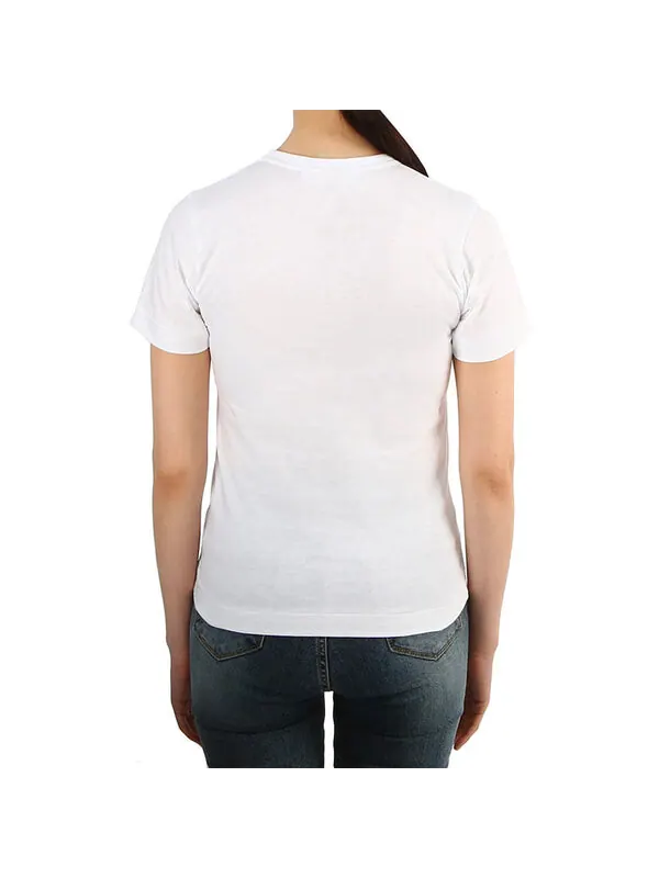 Футболка cdg play chest logo tee 'white red' Comme Des Garcons Play — изображение 3 из 4, белый