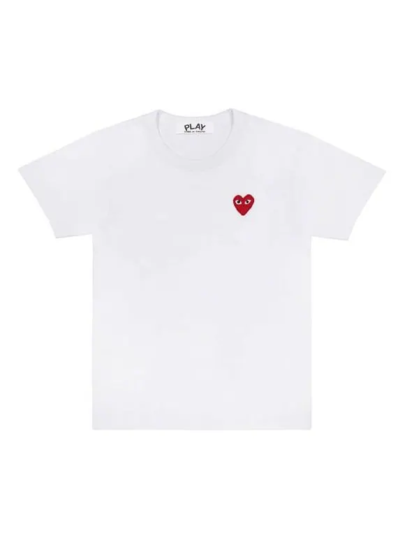 Футболка heart t-shirt 'white' Comme Des Garcons Play — изображение 1 из 1, белый