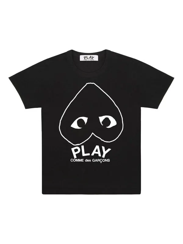 Футболка inverted heart logo t-shirt 'black' Comme Des Garcons Play — изображение 1 из 4, черный