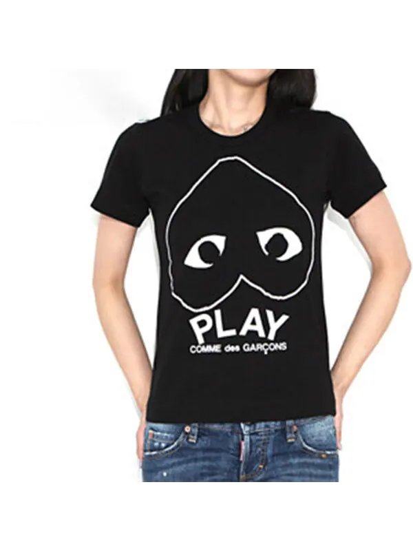 Футболка inverted heart logo t-shirt 'black' Comme Des Garcons Play — изображение 3 из 4, черный
