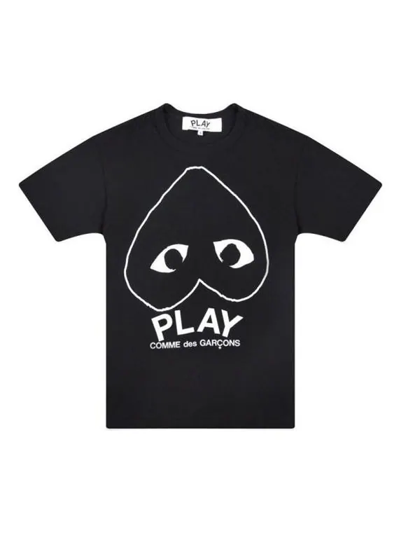 Футболка inverted big heart t-shirt 'black' Comme Des Garcons Play — изображение 1 из 2, черный