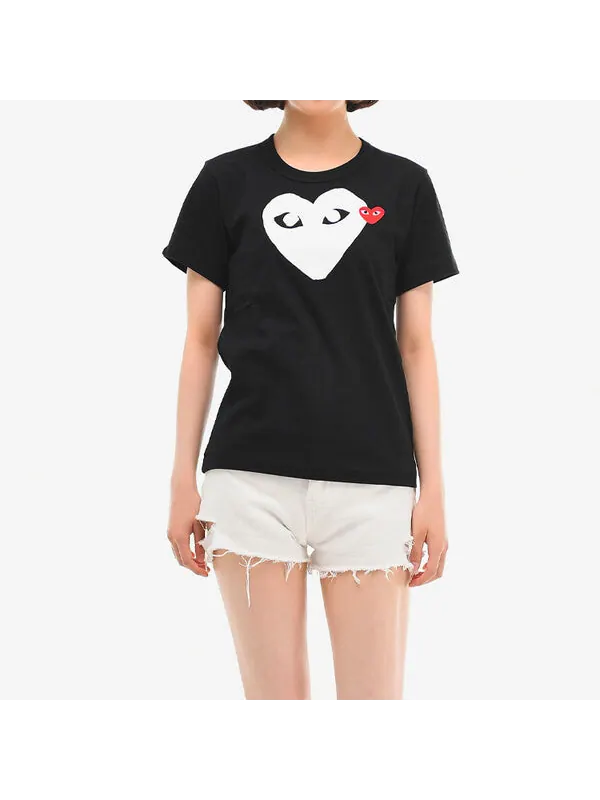 Футболка emblem heart tee 'black' Comme Des Garcons Play — изображение 3 из 4, черный