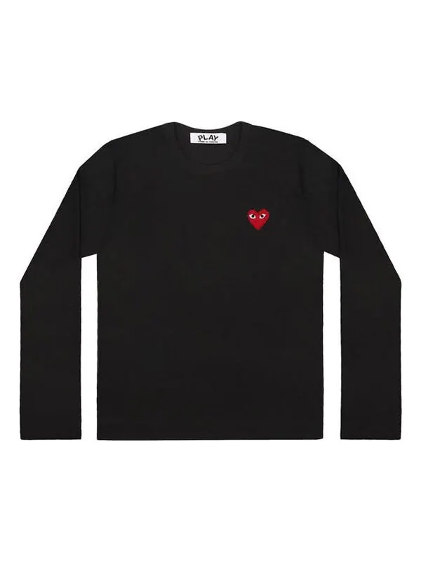 Футболка long-sleeve t-shirt 'black' Comme Des Garcons Play — изображение 1 из 4, черный