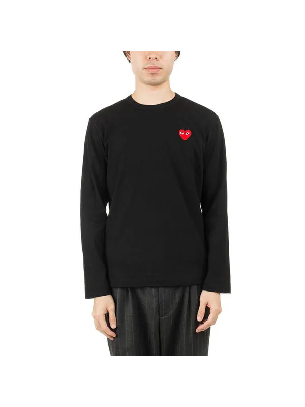 Футболка long-sleeve t-shirt 'black' Comme Des Garcons Play — изображение 2 из 4, черный