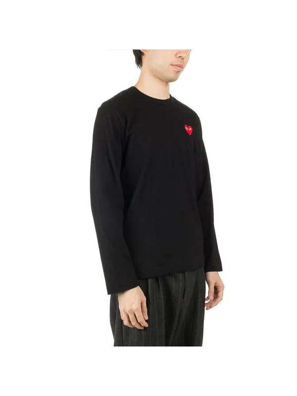 Футболка long-sleeve t-shirt 'black' Comme Des Garcons Play — изображение 4 из 4, черный