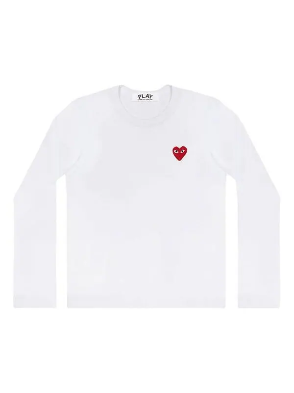 Футболка emblem long-sleeve t-shirt 'white' Comme Des Garcons Play — изображение 1 из 1, белый