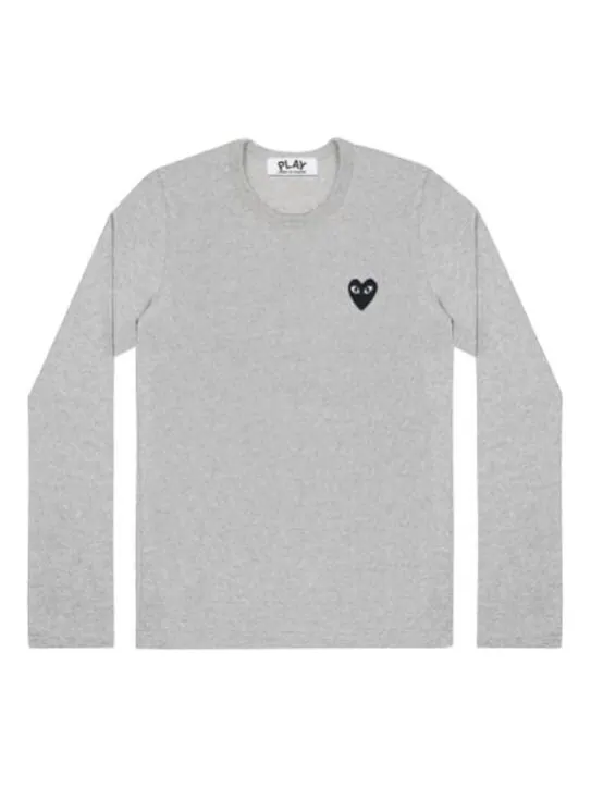 Футболка long sleeves logo tee 'grey' Comme Des Garcons Play — изображение 1 из 3, серый