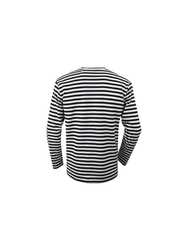 Футболка striped long-sleeve t-shirt 'white' Comme Des Garcons Play — изображение 2 из 4, черный/белый