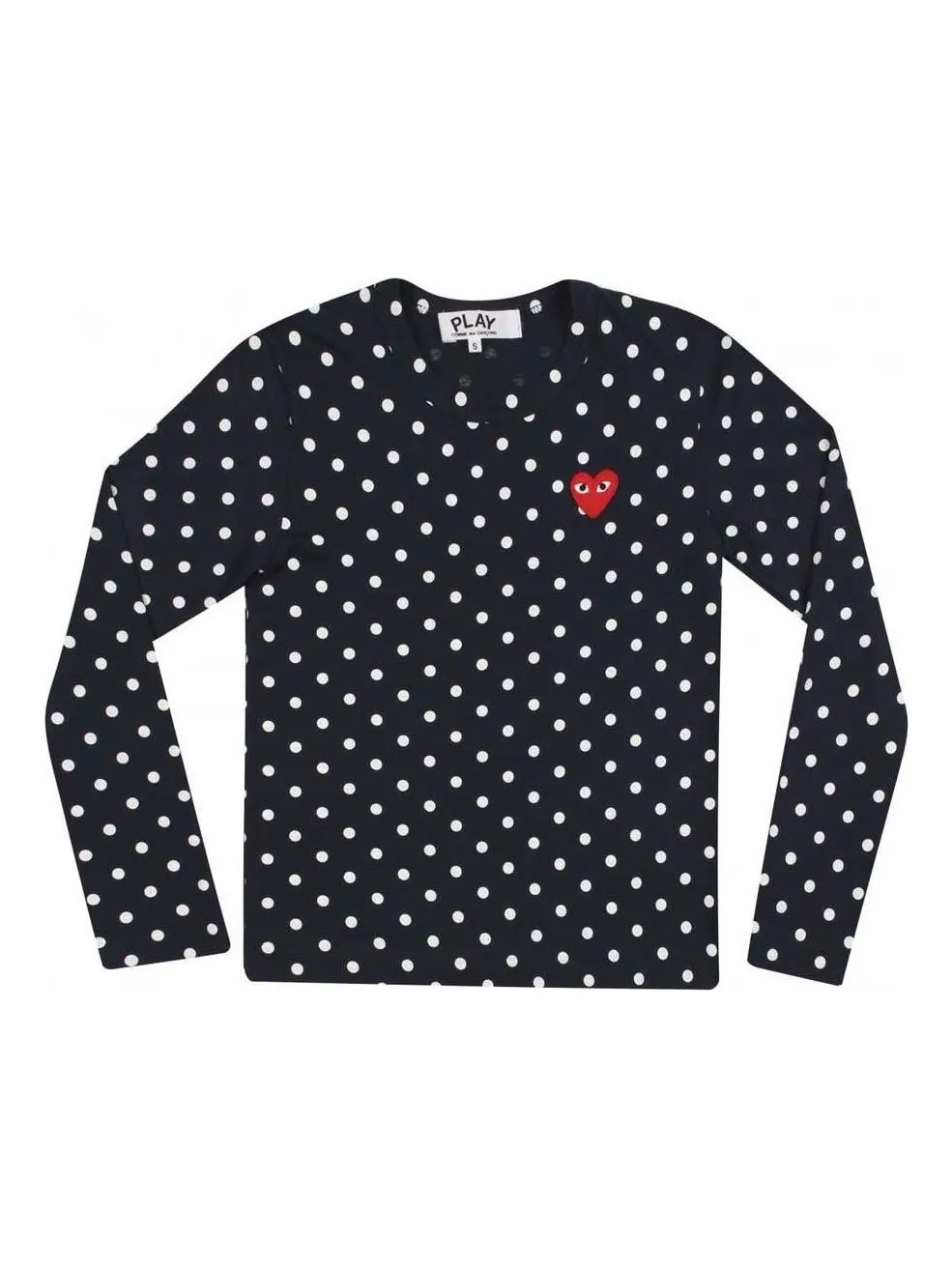 (WMNS) Футболка с длинными рукавами в горошек COMME des GARCONS PLAY — изображение 1 из 2, бежевый