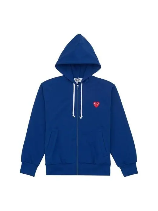 Толстовка red heart zip up hoodie 'blue' Comme Des Garcons Play — изображение 1 из 4, синий