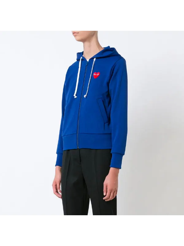 Толстовка red heart zip up hoodie 'blue' Comme Des Garcons Play — изображение 3 из 4, синий