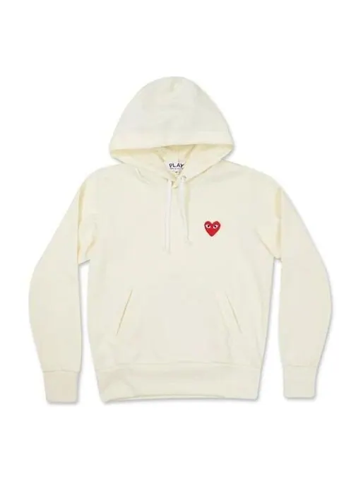 Толстовка red heart hoodie 'ivory' Comme Des Garcons Play — изображение 1 из 4, белый