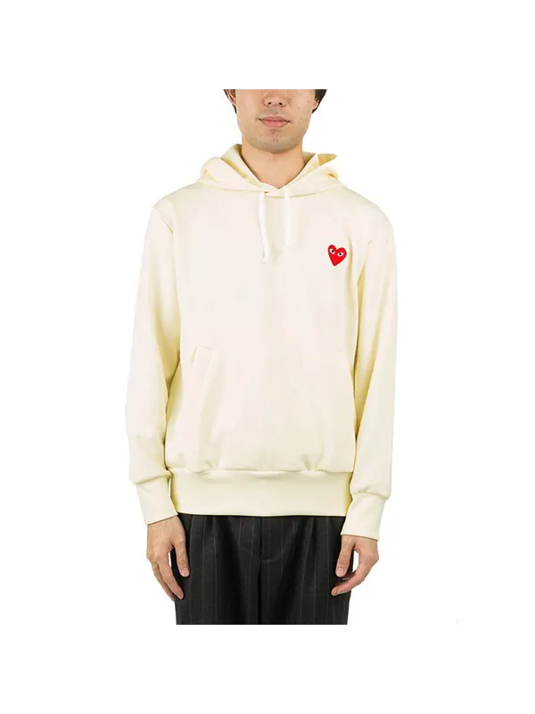 Толстовка red heart hoodie 'ivory' Comme Des Garcons Play — изображение 3 из 4, белый