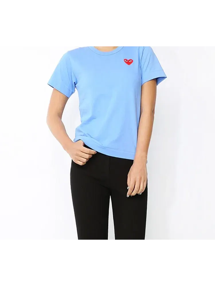 Футболка COMME des GARCONS PLAY FW25 «Синяя» AZ-T211-051-1 — изображение 3 из 5, синий