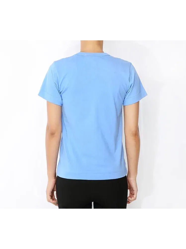 Футболка COMME des GARCONS PLAY FW25 «Синяя» AZ-T211-051-1 — изображение 4 из 5, синий