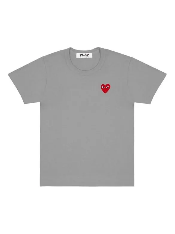 Футболка heart logo tee 'grey' Comme Des Garcons Play — изображение 1 из 4, серый