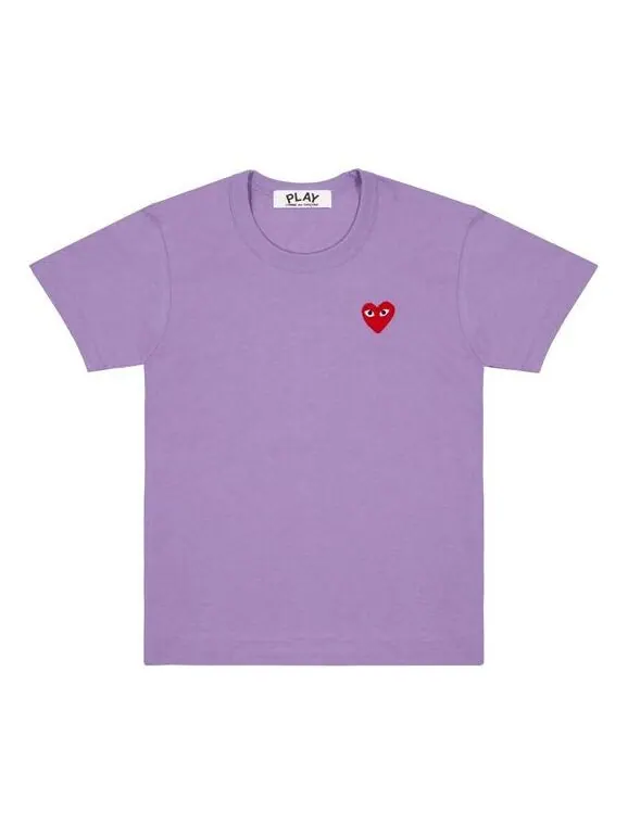 Футболка heart logo tee 'purple pink' Comme Des Garcons Play — изображение 1 из 4, фиолетовый