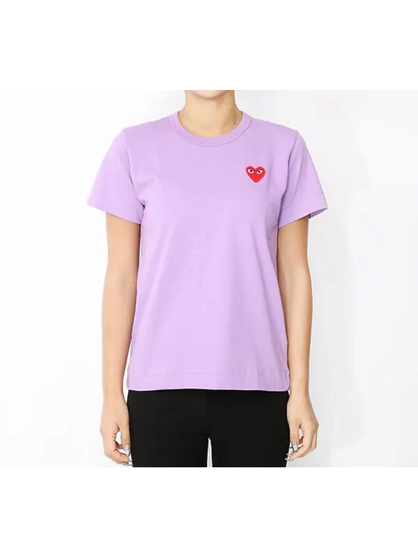 Футболка heart logo tee 'purple pink' Comme Des Garcons Play — изображение 2 из 4, фиолетовый