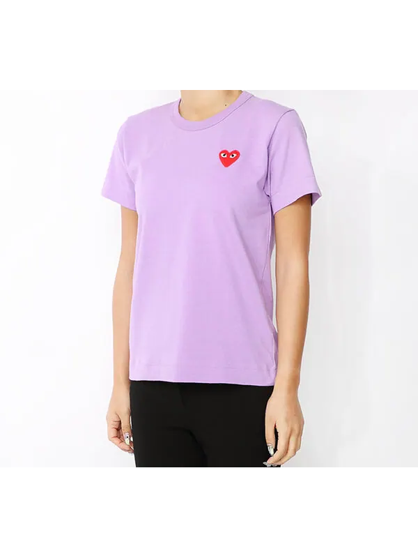 Футболка heart logo tee 'purple pink' Comme Des Garcons Play — изображение 3 из 4, фиолетовый