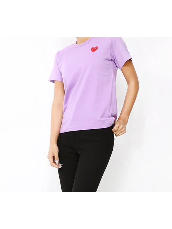 Футболка heart logo tee 'purple pink' Comme Des Garcons Play — изображение 4 из 4, фиолетовый