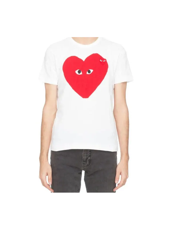 Футболка red emblem small eyes t-shirt 'white' Comme Des Garcons Play — изображение 3 из 4, белый