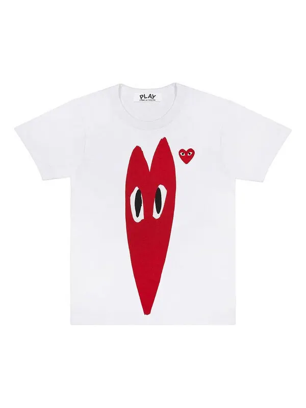 Футболка long heart tee 'white' Comme Des Garcons Play — изображение 1 из 4, белый