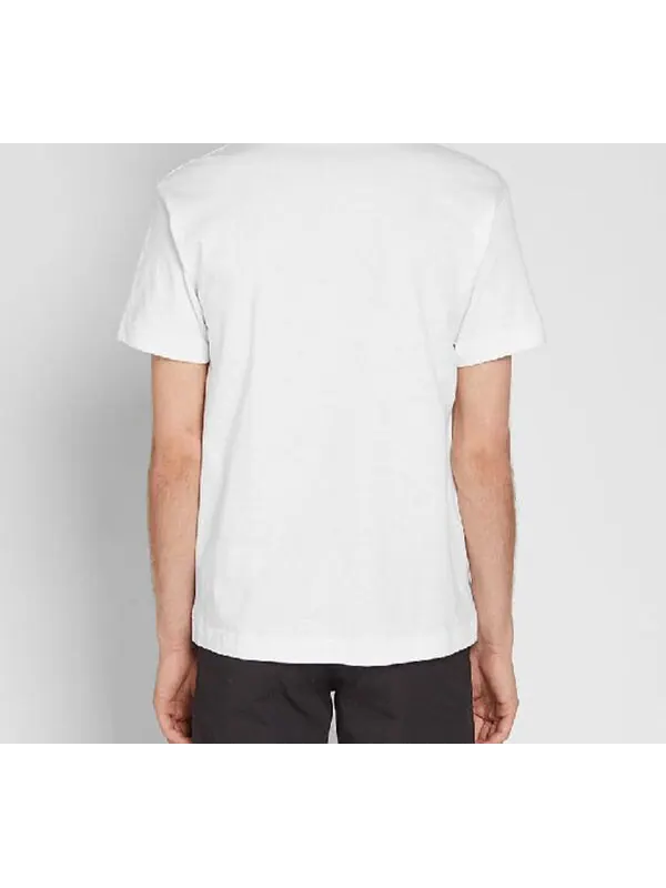 Футболка long heart printing short sleeve 'white red' Comme Des Garcons Play — изображение 3 из 4, белый