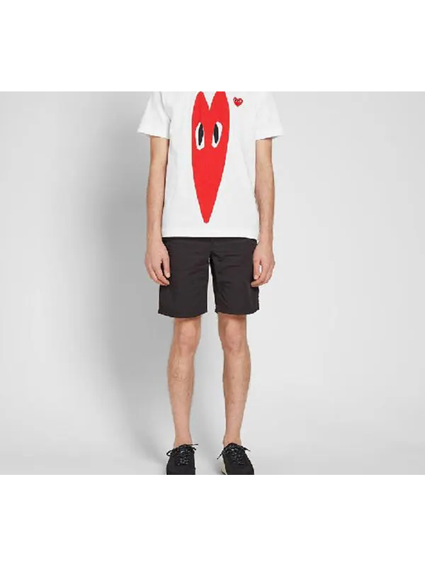 Футболка long heart printing short sleeve 'white red' Comme Des Garcons Play — изображение 4 из 4, белый