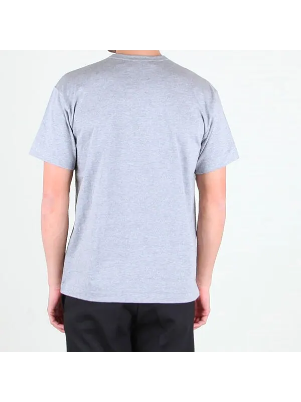 Футболка basic t-shirt two emblems 'grey' Comme Des Garcons Play — изображение 4 из 4, серый