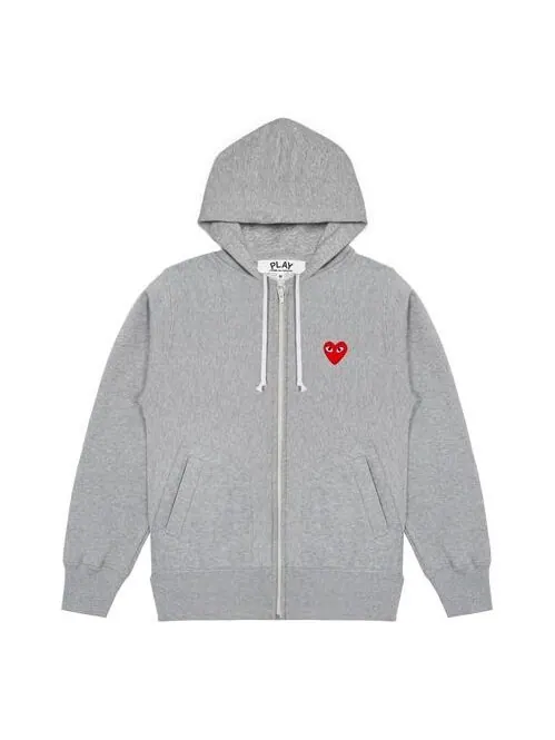 Свитер five heats logo zip hooded jacket 'grey' Comme Des Garcons Play — изображение 1 из 4, серый
