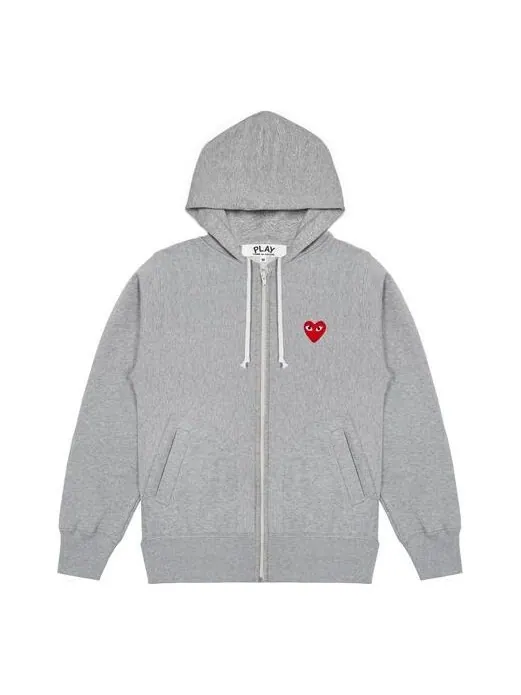 Толстовка multi heart zip up hoodie 'grey' Comme Des Garcons Play — изображение 1 из 4, серый