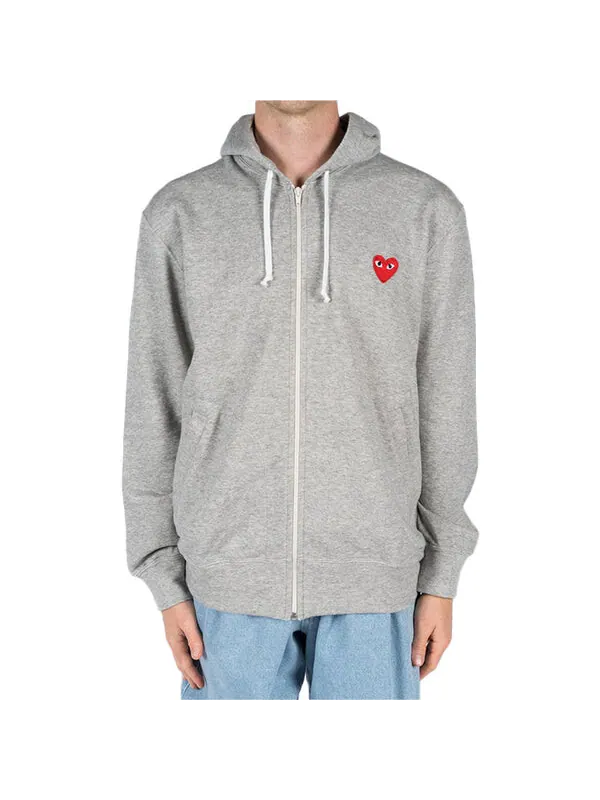 Толстовка multi heart zip up hoodie 'grey' Comme Des Garcons Play — изображение 4 из 4, серый