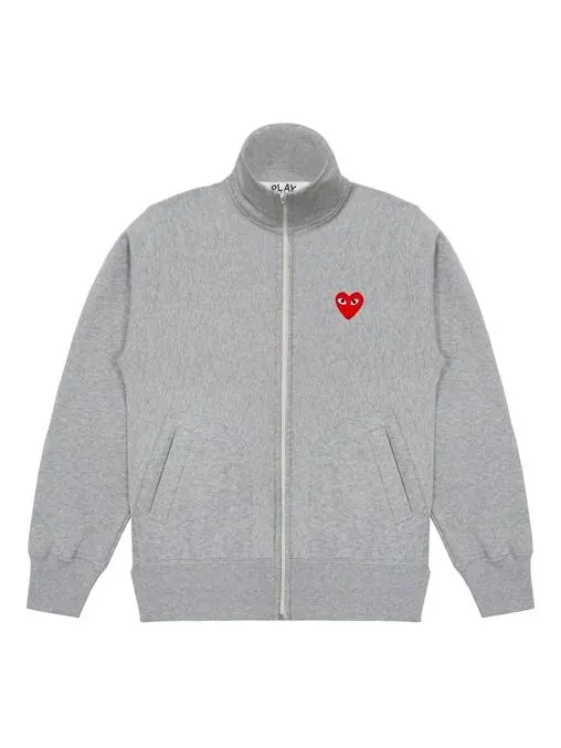 Куртка COMME des GARCONS PLAY Zip Up Crewneck Sweatshirt 'Grey' — изображение 1 из 2, серый
