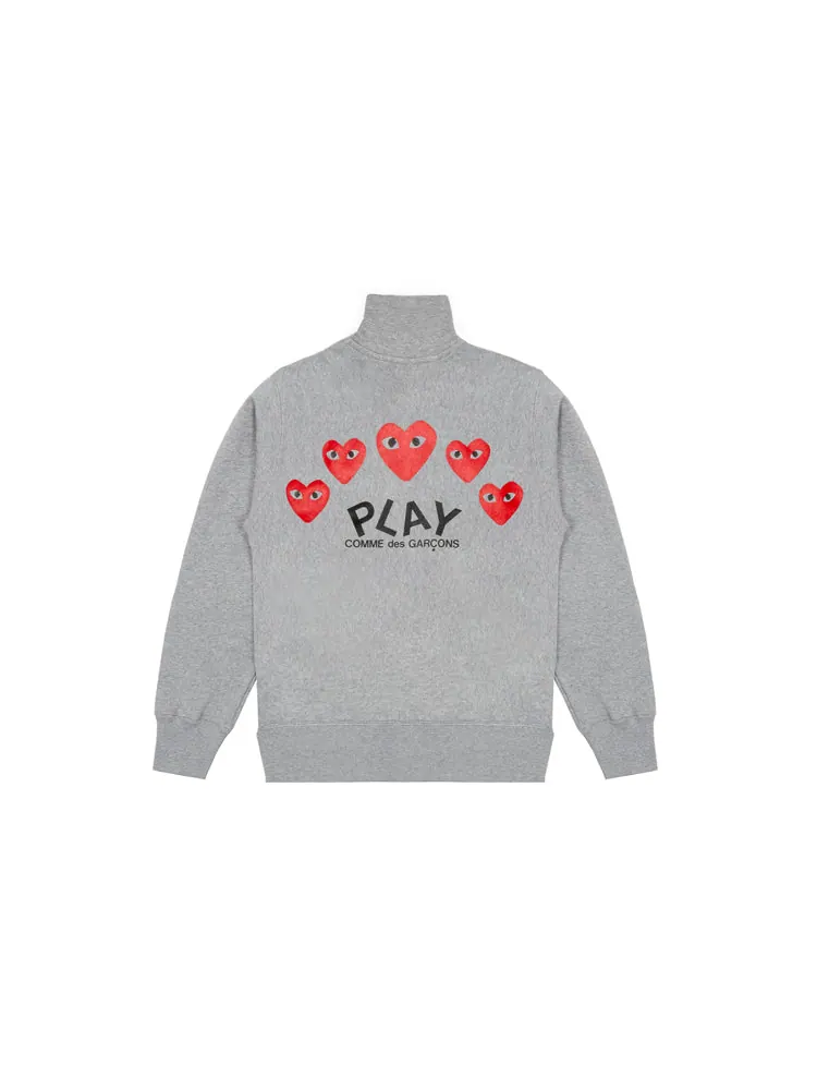 Куртка COMME des GARCONS PLAY Zip Up Crewneck Sweatshirt 'Grey' — изображение 2 из 2, серый