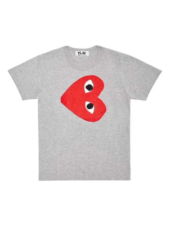 Футболка red love printing short sleeve grey Comme Des Garcons Play — изображение 1 из 2, серый