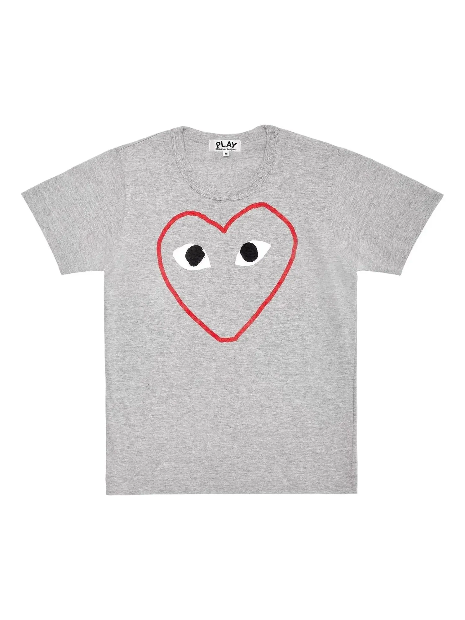 Футболка COMME des GARCONS PLAY FW25 с рисунком красного сердца — изображение 1 из 1, серый