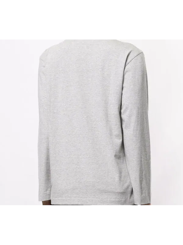 Футболка side heart long sleeves tee 'grey' Comme Des Garcons Play — изображение 4 из 4, серый