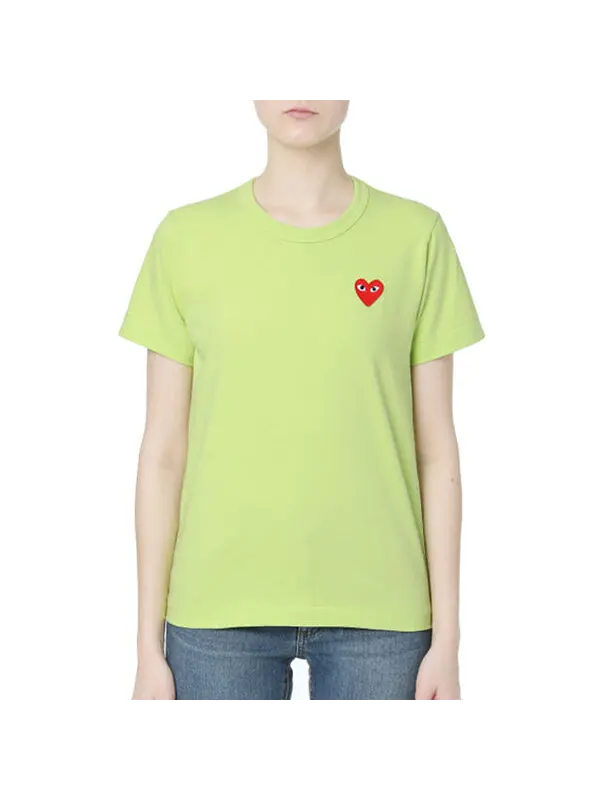 Футболка round neck short sleeve tee 'green' Comme Des Garcons Play — изображение 2 из 4, зеленый